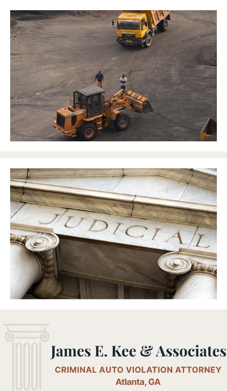 Construction vehicles judicial building criminal auto violation attorney