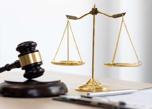gavel and scale of justice